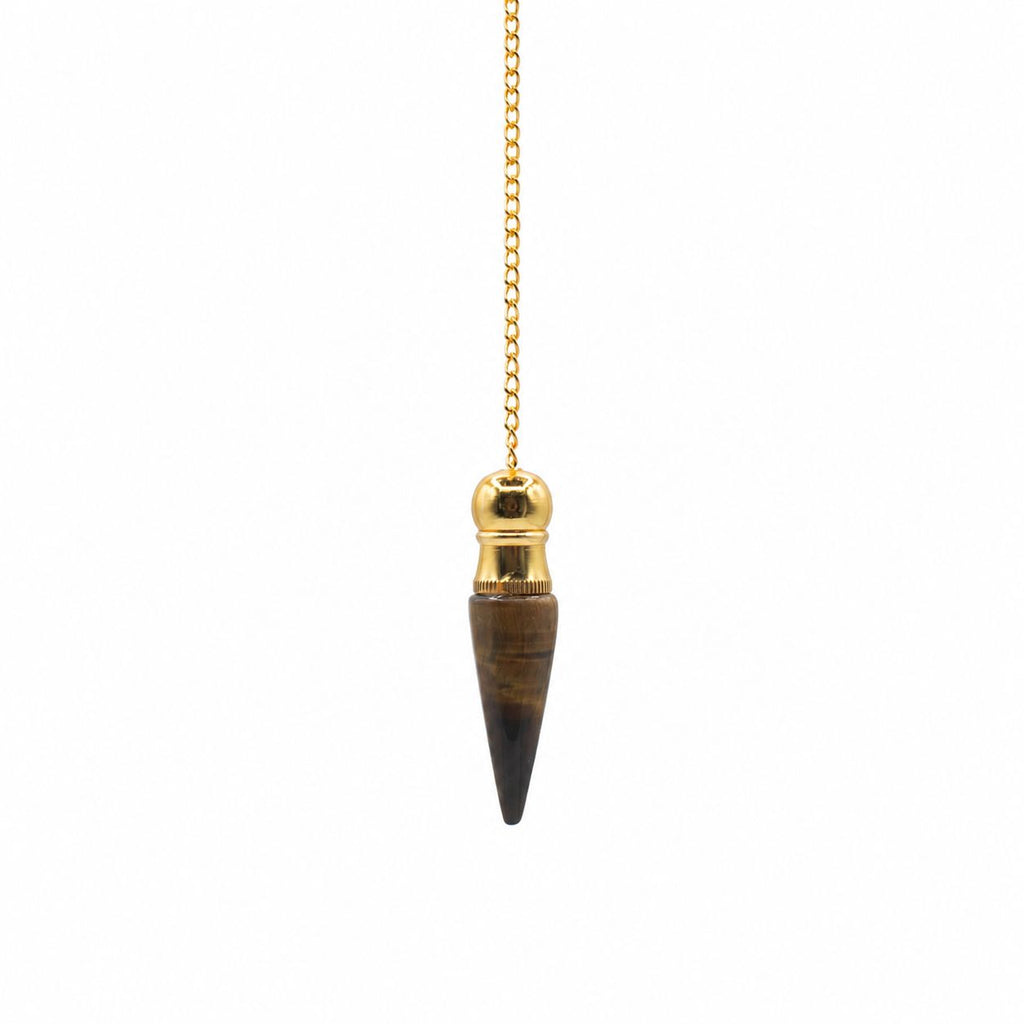 Secret Cavity Pendulum - Tiger Eye, Gold Plated – view 2