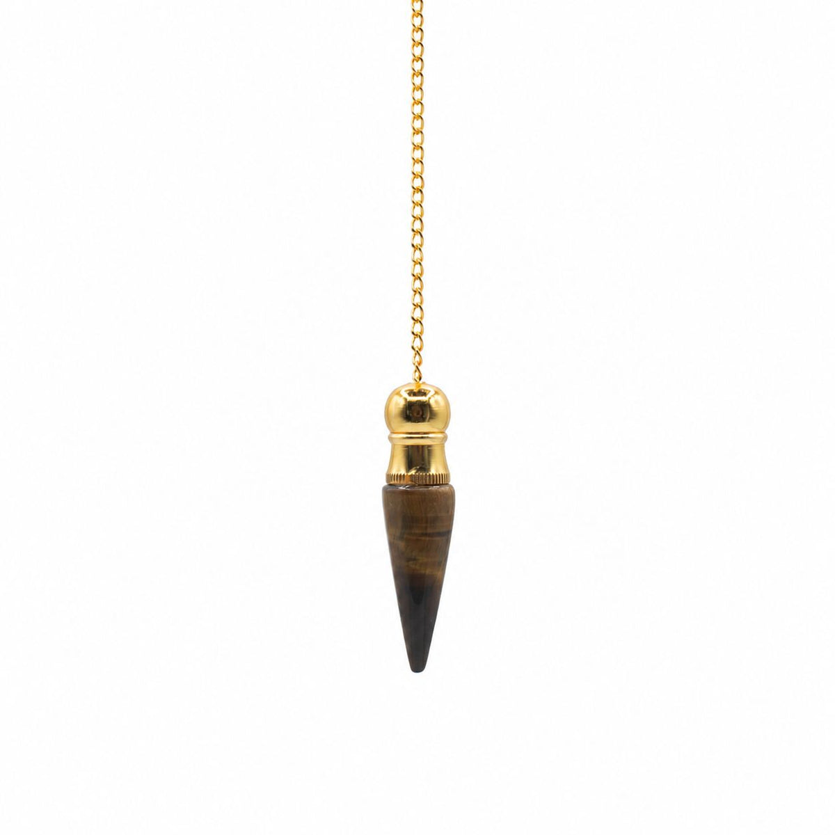 Secret Cavity Pendulum - Tiger Eye, Gold Plated – view 2