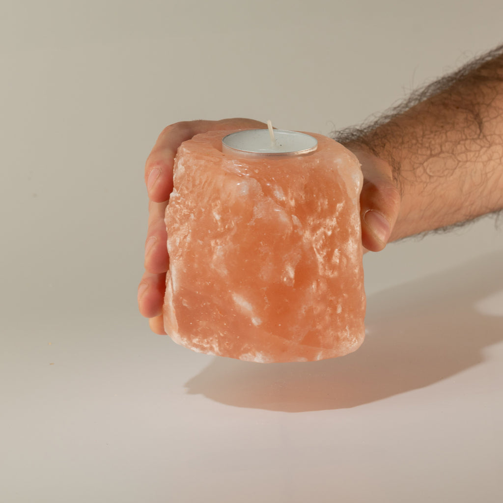 Natural Himalayan Salt Candle Holder – view 2