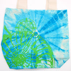 Tie-Dye Cotton Bag - Sea Shell - Blue/Green - Green Handle – view 4