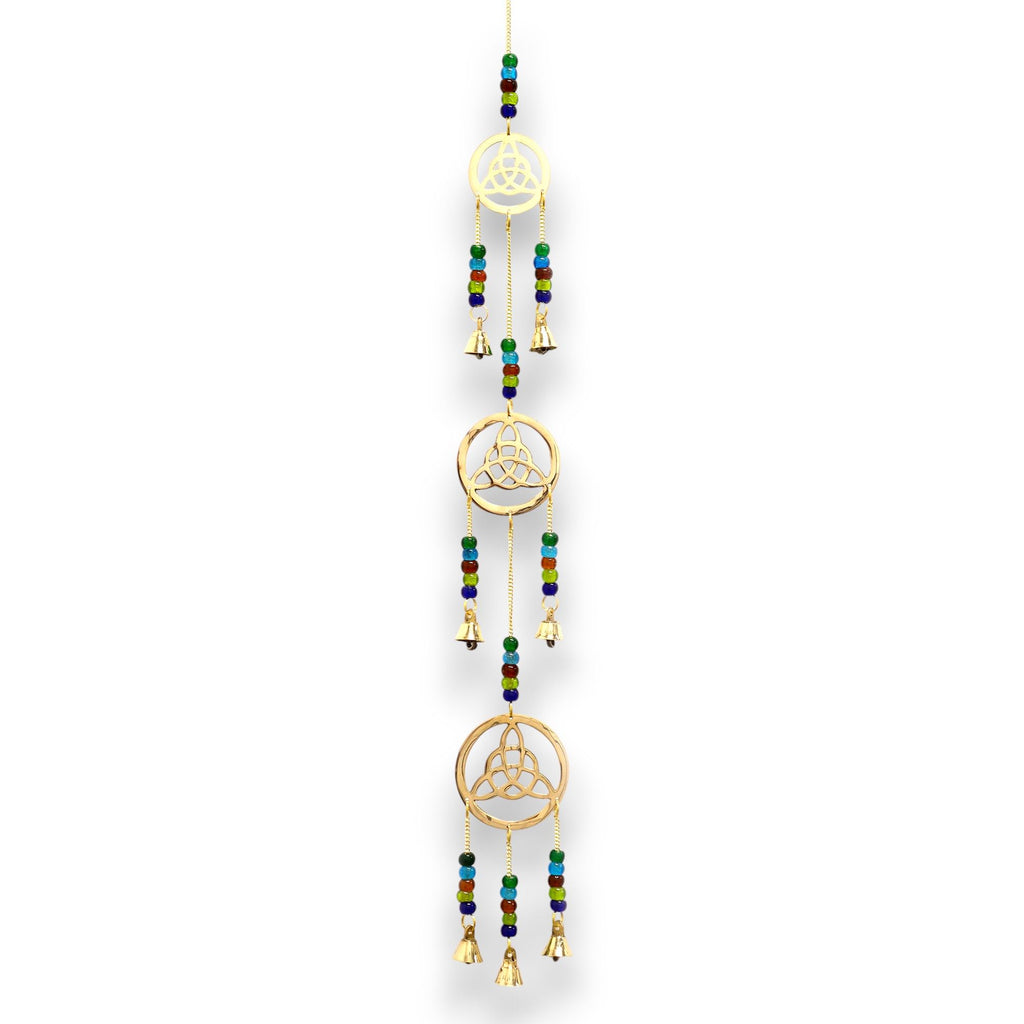 Brass Celtic Drop Wind Chime - 7 Bells, 64cm