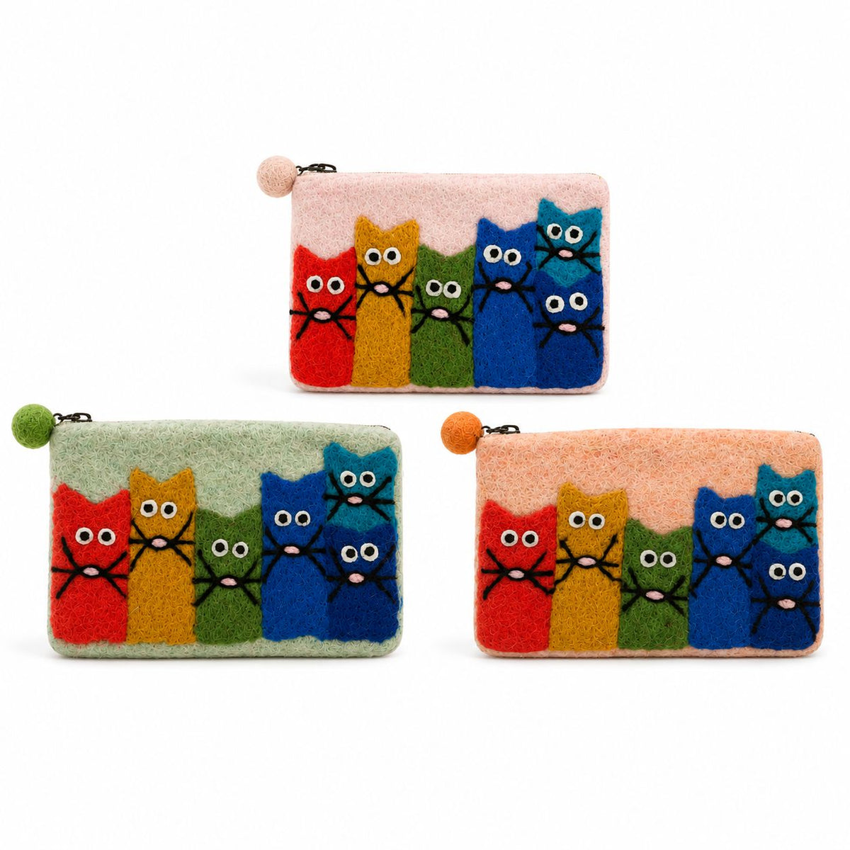Felt Zipper Pouches Curious Cat Set of 3 – view 8
