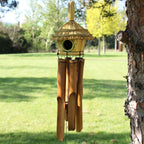 Round Seagrass Birdhouse with Wind Chimes, 45 x 17 cm – view 2