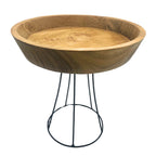 Elevated Teak Bowl on Metal Stand - Large Tray 25cm – view 11