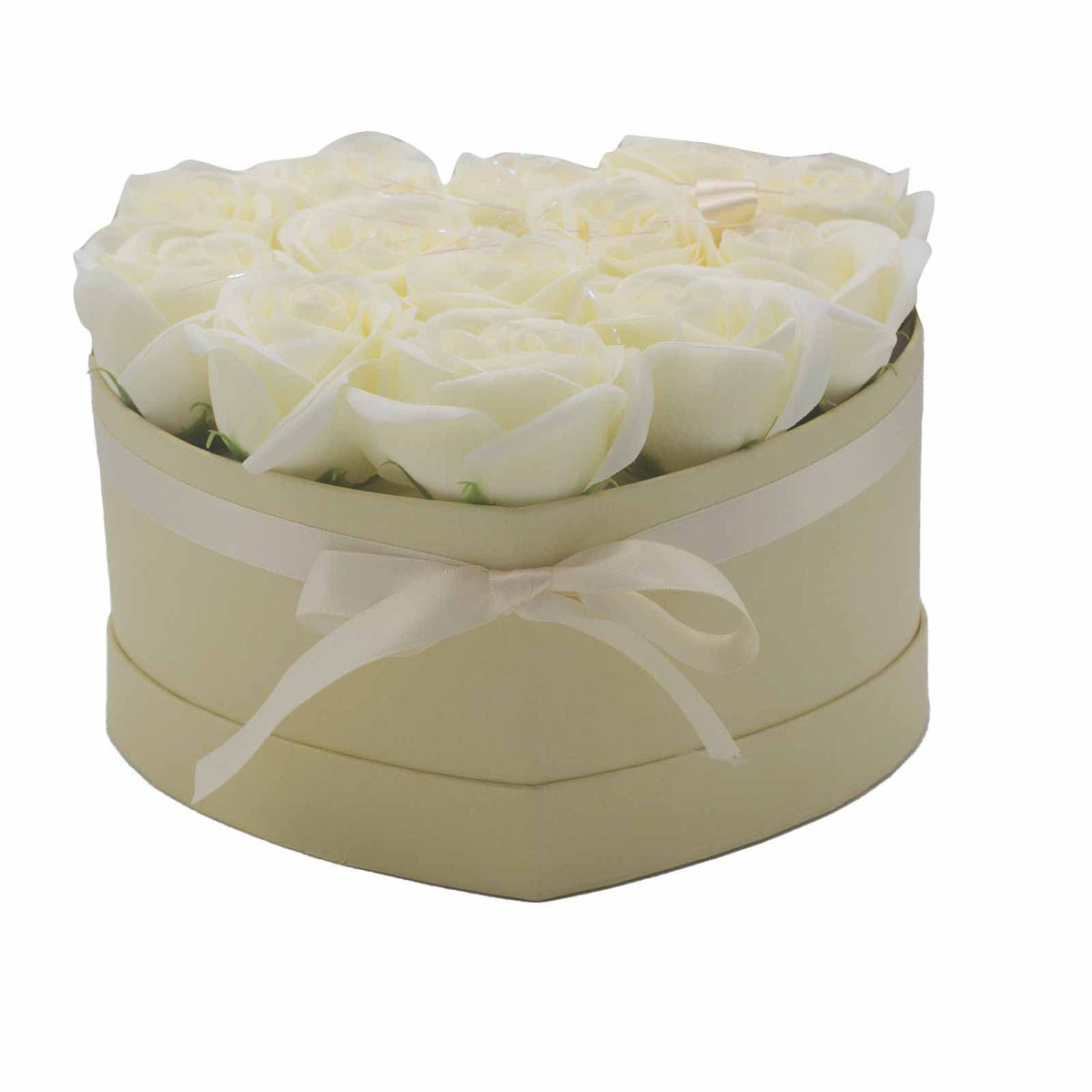 13 Cream Soap Roses Heart Gift Box – view 8