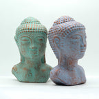 Tranquility Buddha Head Statue, Green Copper – view 4