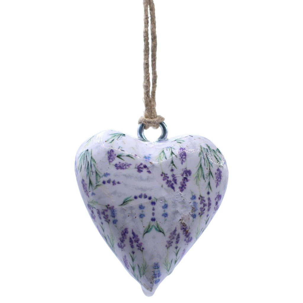 Large Wood Heart Decoration, Lavender – view 3