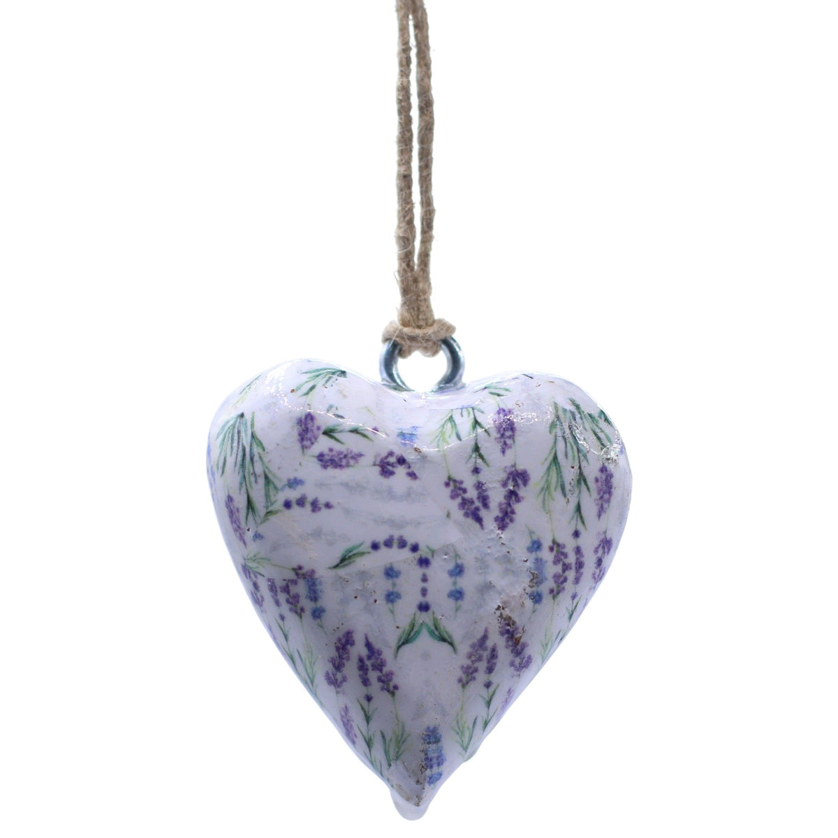 Large Wood Heart Decoration, Lavender – view 3