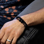Black Agate Double Power Bracelet Set