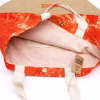 Jute and Cotton Tote Bag - Orange Stonewash Namaste Peace – view 3