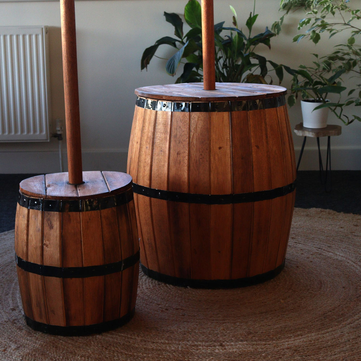 Beer Barrel Stool & Parasol Stand 38x32cm - Natural – view 8
