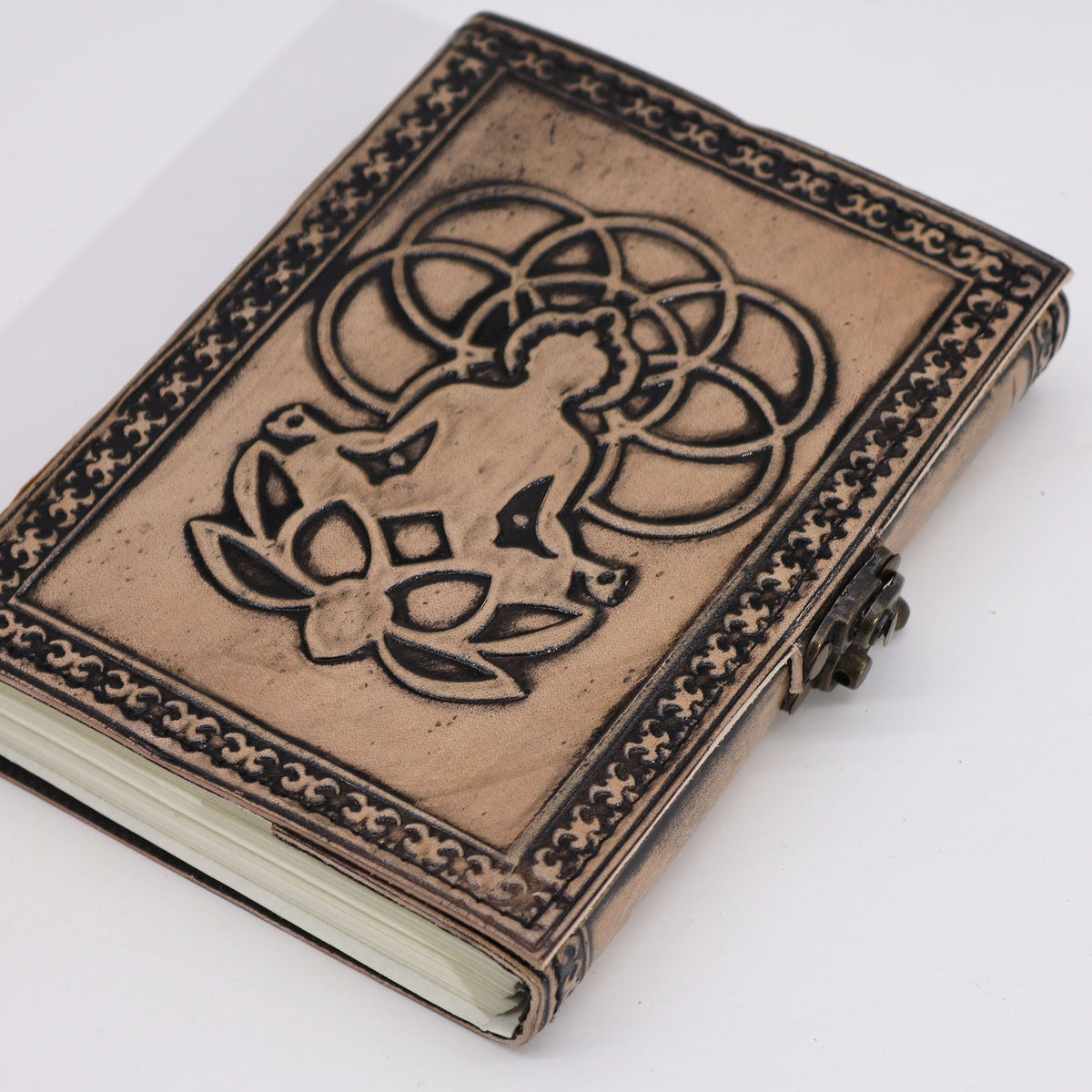 Buddha Leather Notebook, Red Tan, 200 Pages – 17.5x12.5 cm – view 2
