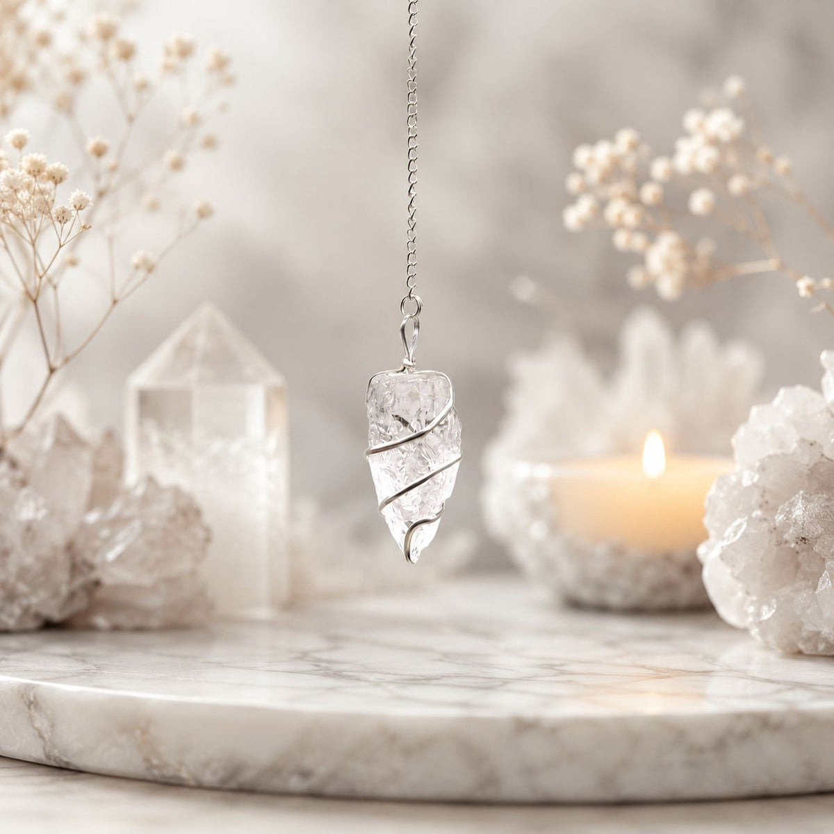 Raw Gemstone Pendulum - Rock Quartz – view 2
