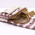 Burgundy & White Natural Cotton Cross-Body Bag