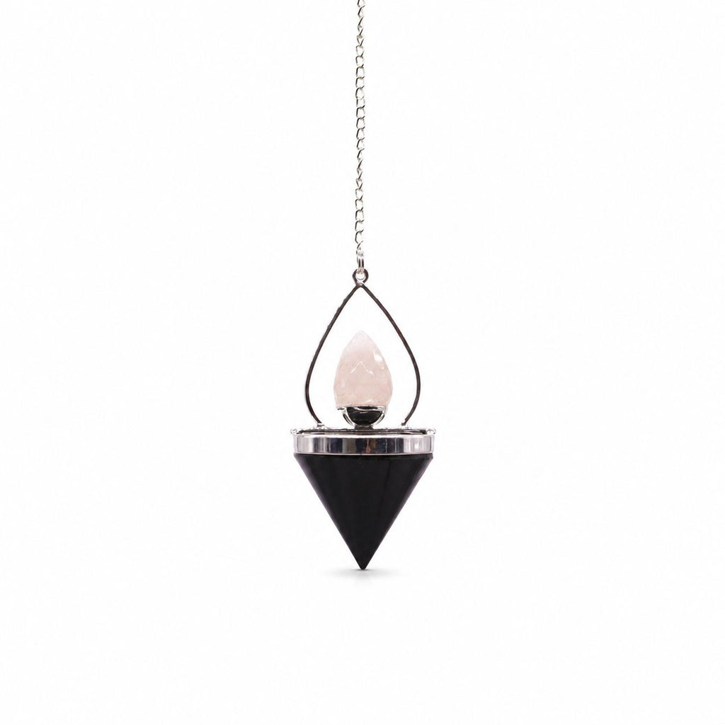 Lantern of Life Pendulum - Black Agate & Rose Quartz – view 2