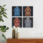 Buddha Heads Sand Finish, Set of 4 - 30 x 30cm – view 2