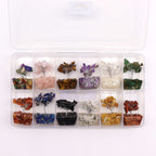 Box of 12 Mini Gemstone Trees on Orgonite Base, Mixed Stones – view 2