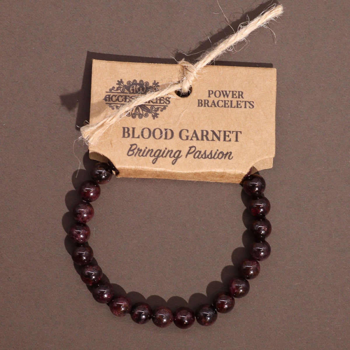 Power Bracelet - Blood Garnet Beads 8mm