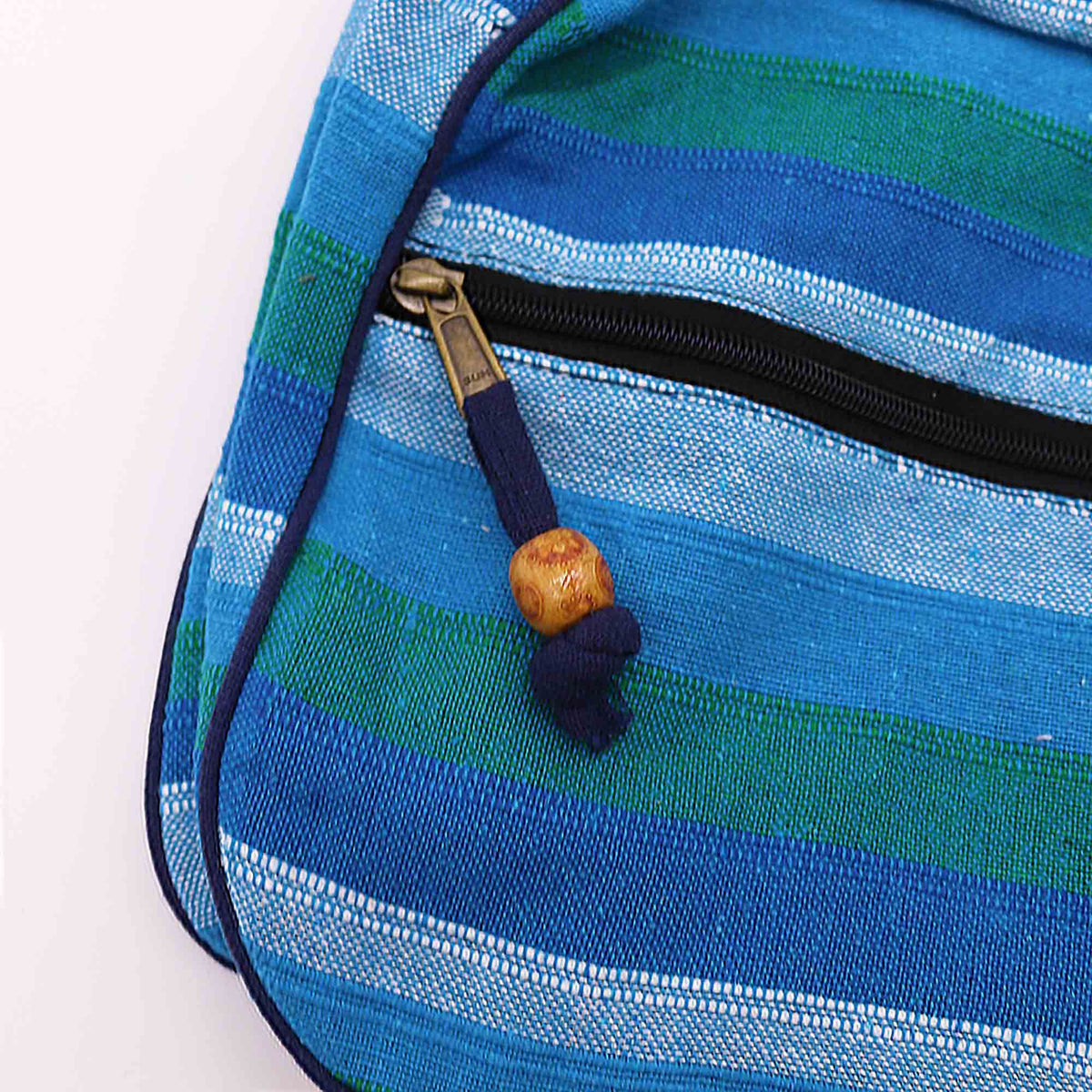 Large Nepal Sling Bag - Blue Rivers Print, Adjustable Strap – view 2