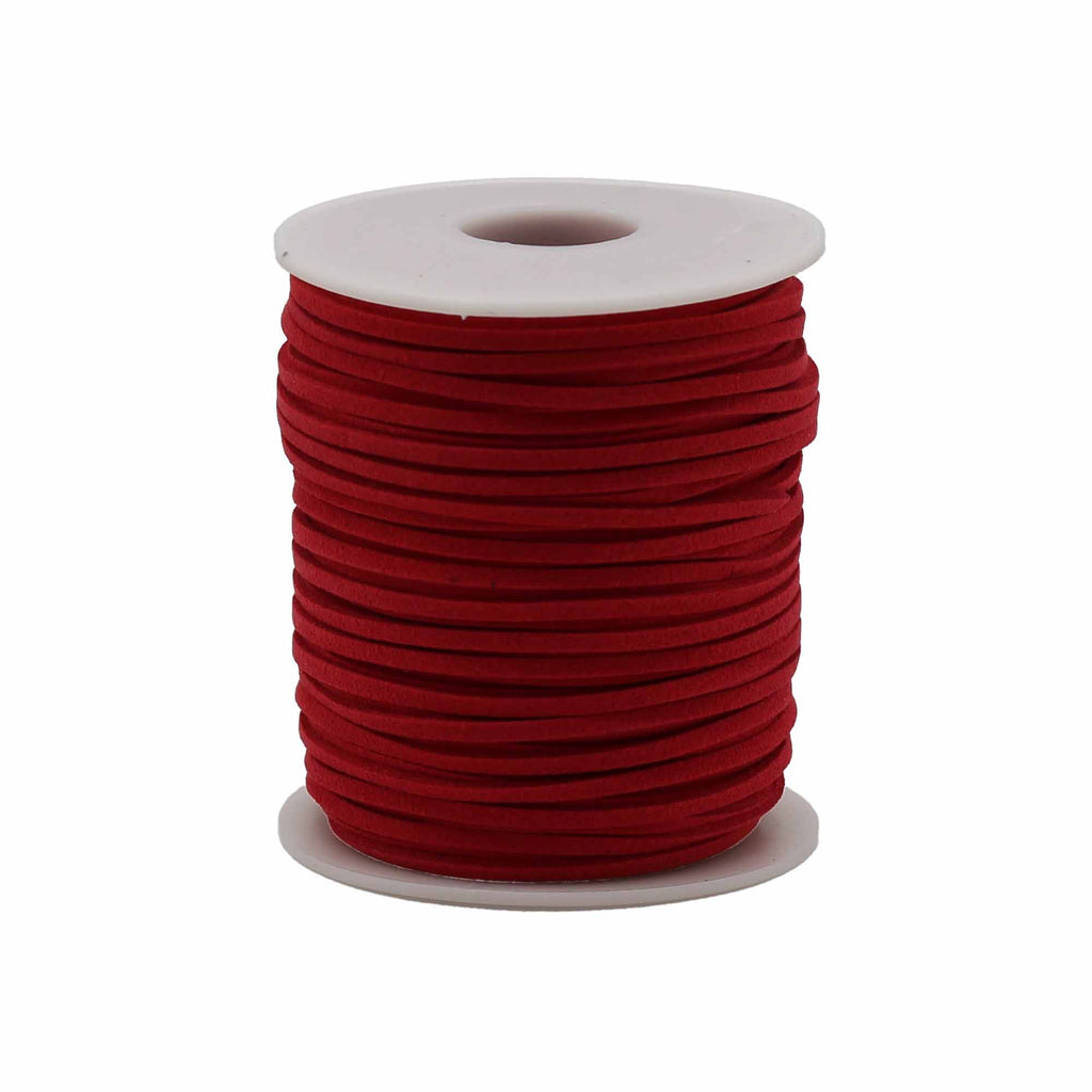 Red Faux Suede Bulk Pendant Cord Roll - 2.5mm x 45m – view 3