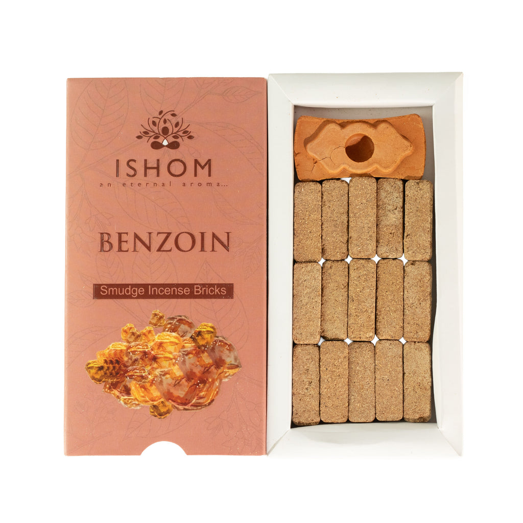 Benzoin Natural Incense Bricks with Burner, Pack of 15 – view 3