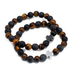 Power Friendship Bracelet Set - Tiger Eye & Black Stone – view 4