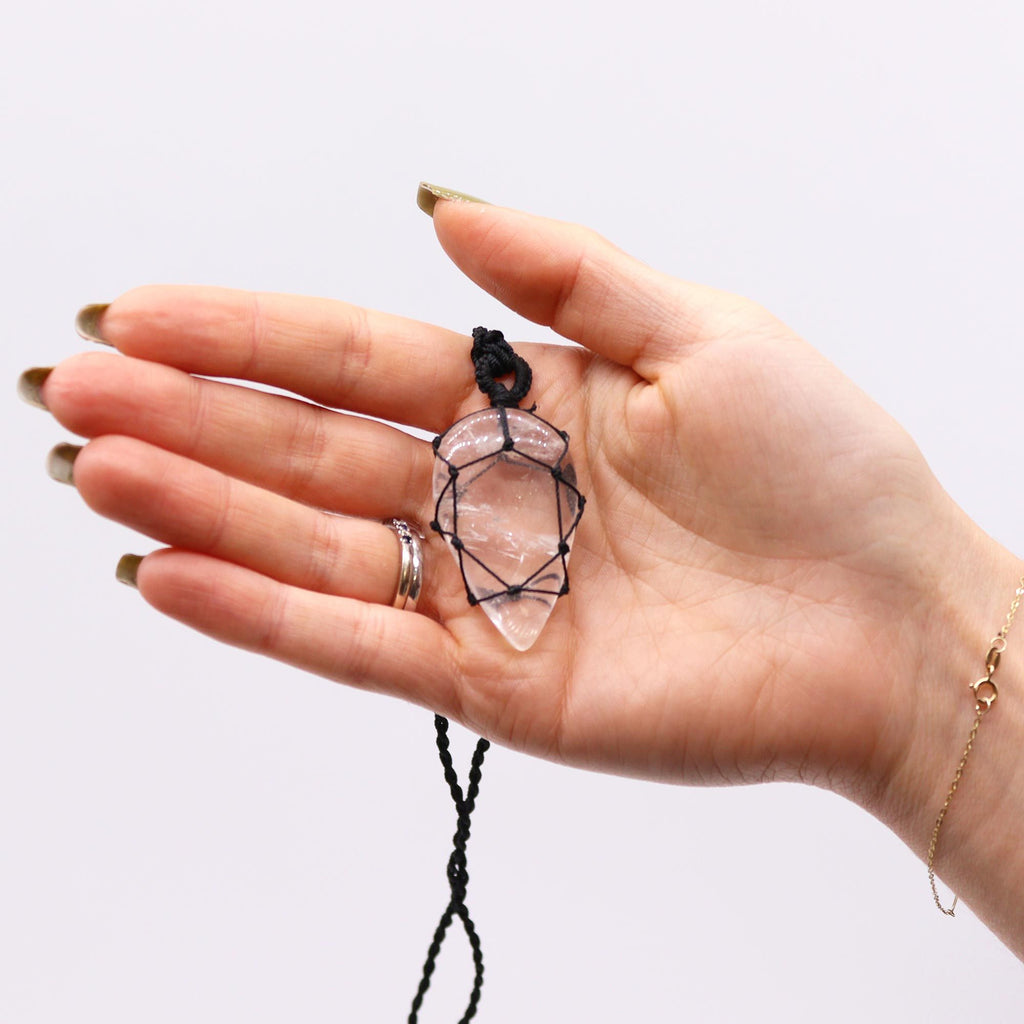 Laced Gemstone Teardrop Pendant - Rock Quartz – view 4