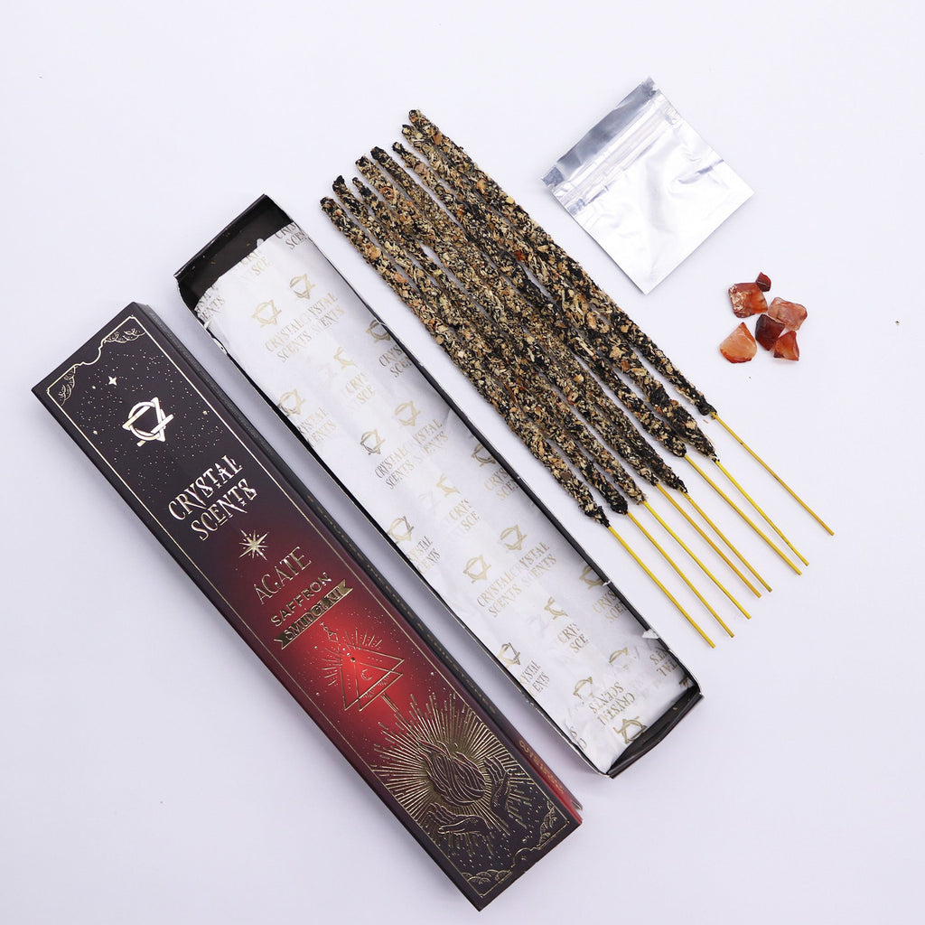 Red Agate Crystal Scents Smudge Incense Sticks - Saffron – view 6