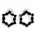 Nymph Jet Black Loop Glass Earrings – view 5