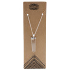 Clear Quartz Flat Pencil Pendant Necklace – view 6