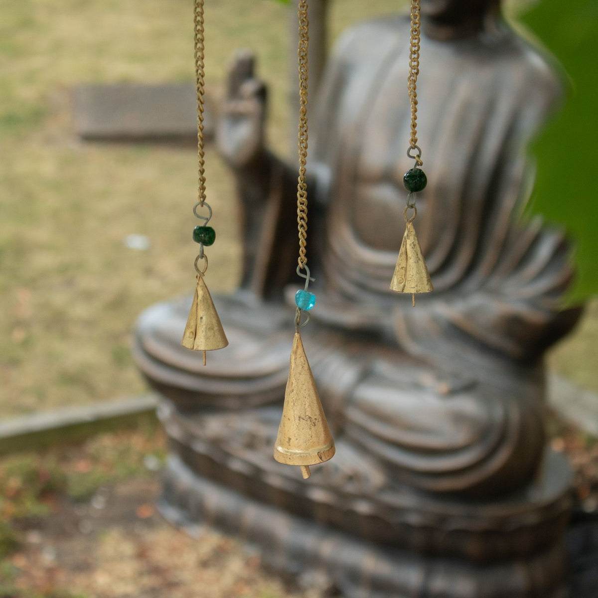 Small Hamsa Mirror Wind Chime - 3 Bells, 14x55cm – view 2