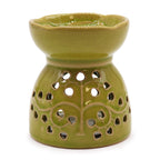 Tree of Life Ceramic Oil Burner - Lime – view 4