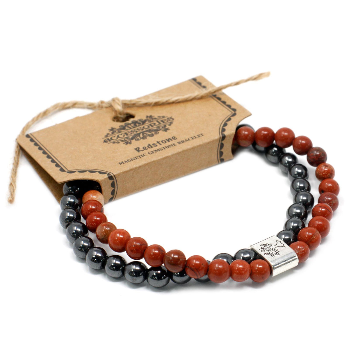 Magnetic Red Jasper Gemstone Bracelet – view 5