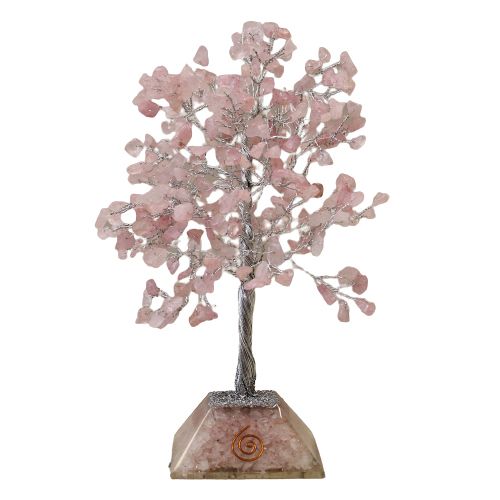 Rose Quartz Gemstone Tree with Orgonite Base - 320 Stone – view 2