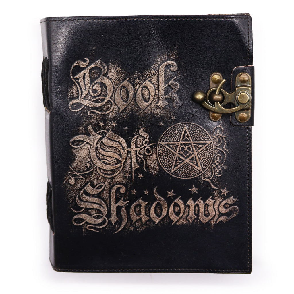 Book of Shadows Leather Journal, 200 Deckle Pages – 15x21 cm