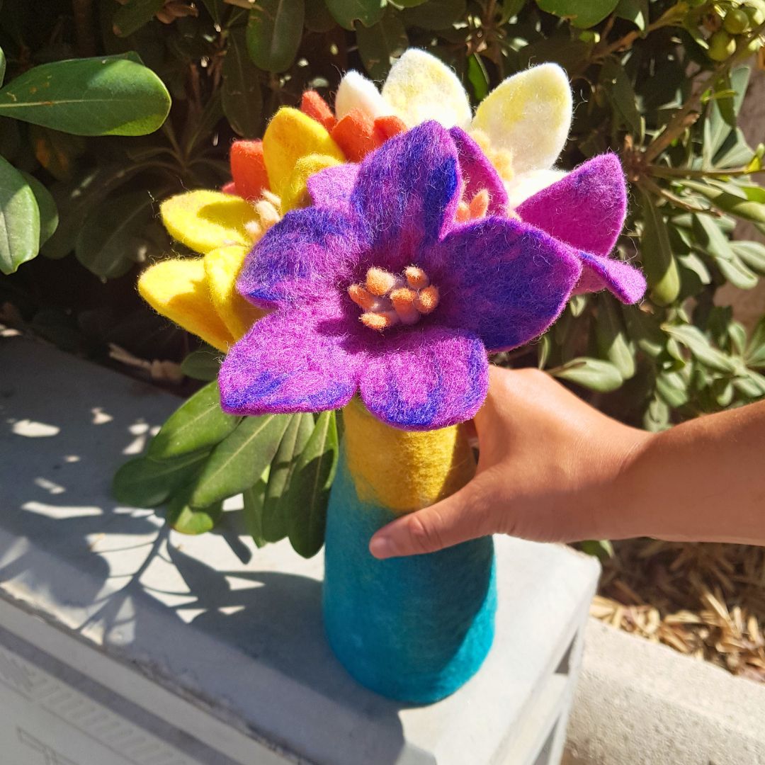 Felt Lily Flowers, Set of 10 Assorted Colours – view 10