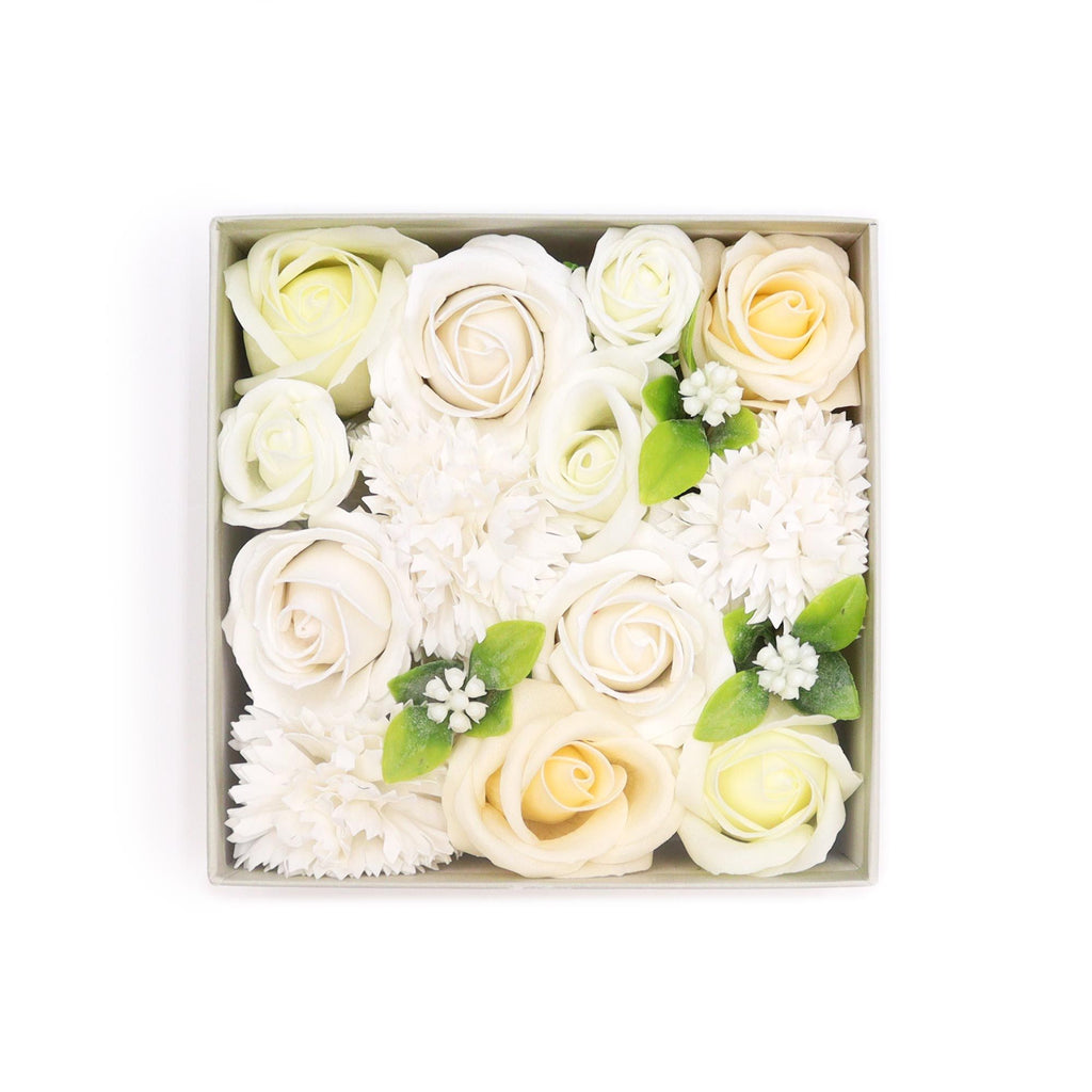 Square Soap Flower Gift Box - Wedding White & Ivory – view 4