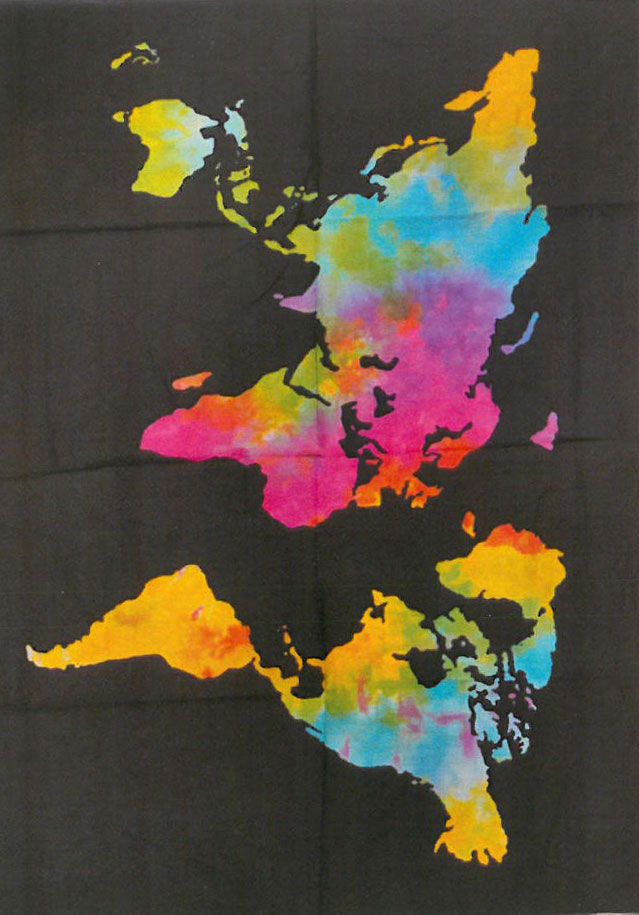 Cotton Wall Art (78x112cm) - World Map