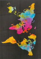 Cotton Wall Art (78x112cm) - World Map