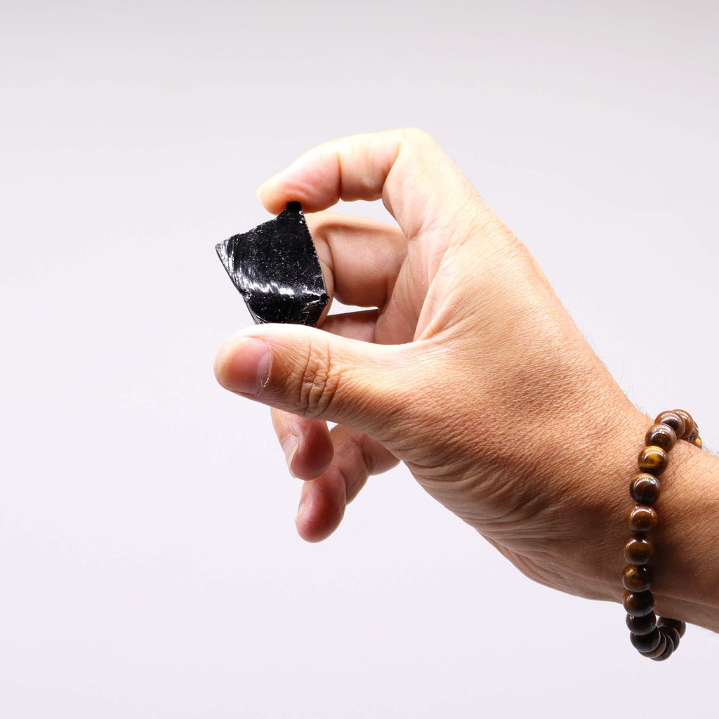 Raw Black Obsidian Crystal Chunks, 500g – view 3