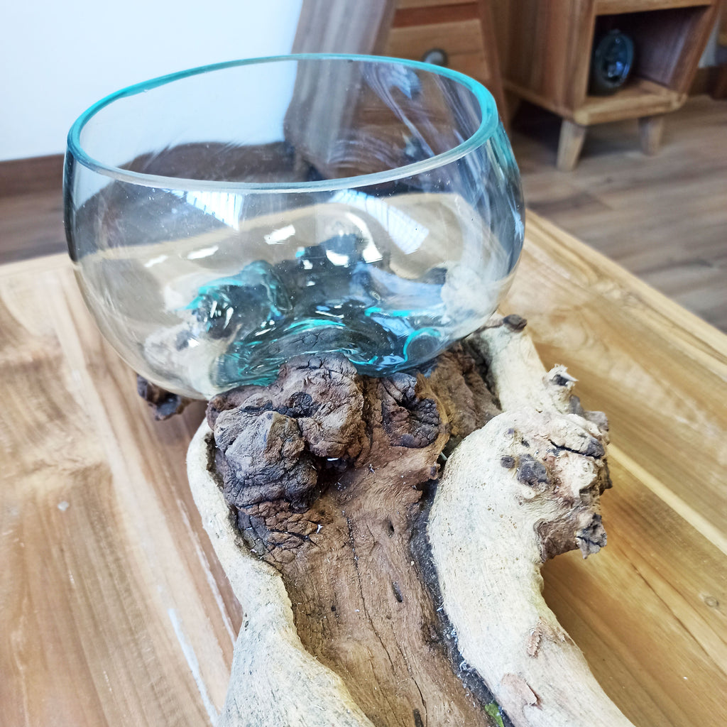 Molten Glass Bowl on XLarge Double Stand