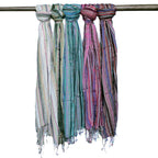 Indian Boho Scarf - 50x180 cm - Random Colours With Gold Thread