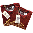 Nomad Sari Stonewashed T-Shirt - Mandala - Maroon - Medium – view 4