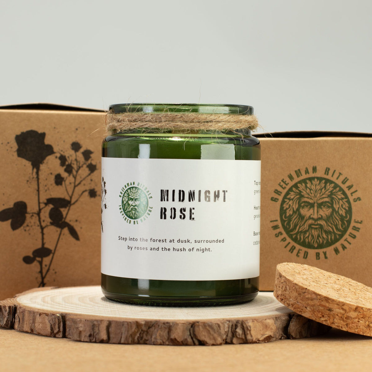 Greenman Woodwick Soy Candle - Midnight Rose – view 8