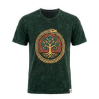 Nomad Sari Stonewashed T-Shirt - Tree of Life - Green - Small