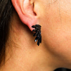 Nymph Jet Black Fairy Glass Earrings – view 2