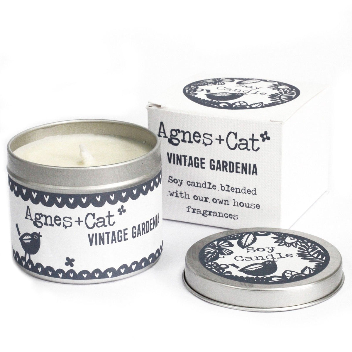 Agnes + Cat Vintage Gardenia Soy Wax Tin Candle