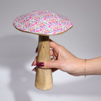 Pastel Hearts Enamelled Mushroom Ornament - Large 20cm