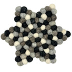 Star Shaped Felt Centre Mat 27cm Grey Multi Tones – view 3