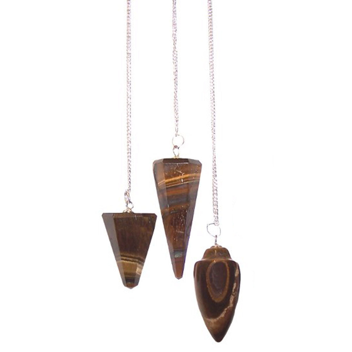 Tiger Eye Gemstone Pendulum with Chain